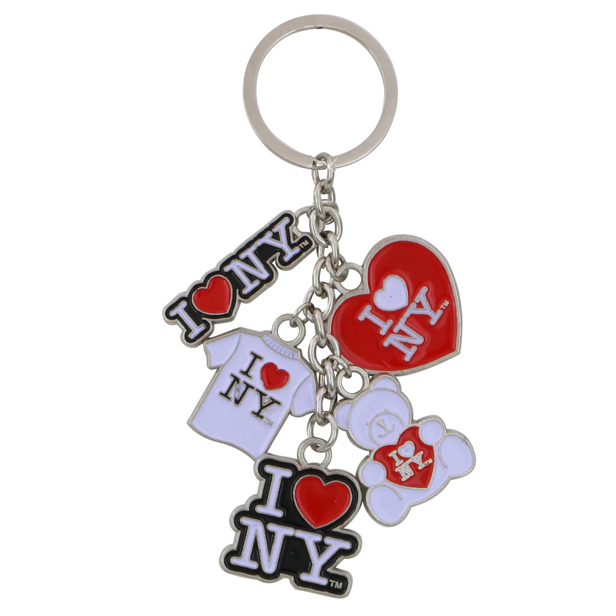 I LOVE NY metal five-charm key chain additional product image 2